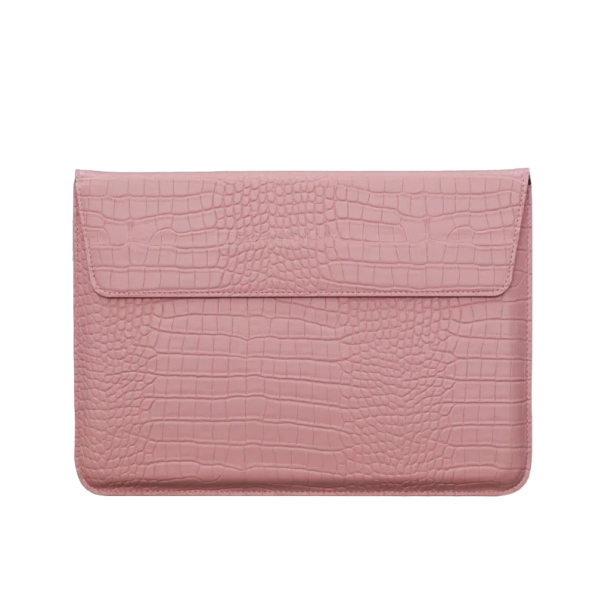Krokodil mintás bőr notebook tok MacBookhoz, Huawei 13 hüvelykes, 35 x 24,5 cm rózsaszín