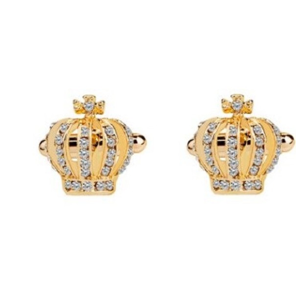 Krone manchetknapper T1333 guld