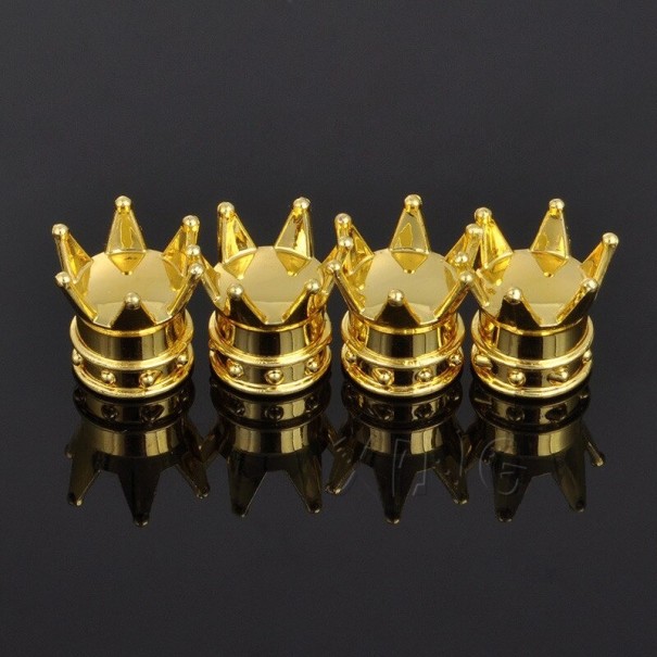 Kroonventieldoppen 4 stuks goud