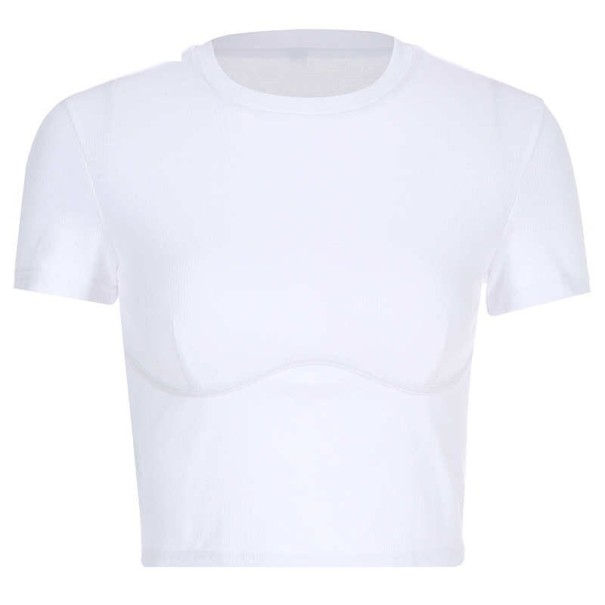 Krótka koszulka damska biała B85 XS