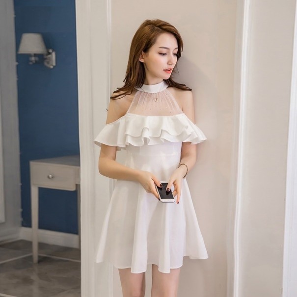 Krótka sukienka wizytowa biały XL