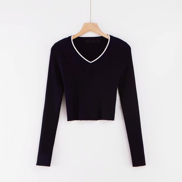 Krótki sweter damski czarny M