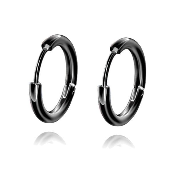Kruhové náušnice G2546 černá 10 mm