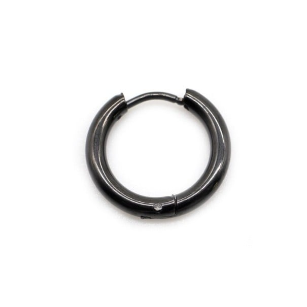 Kruhové náušnice G444 černá 14 mm 4 mm