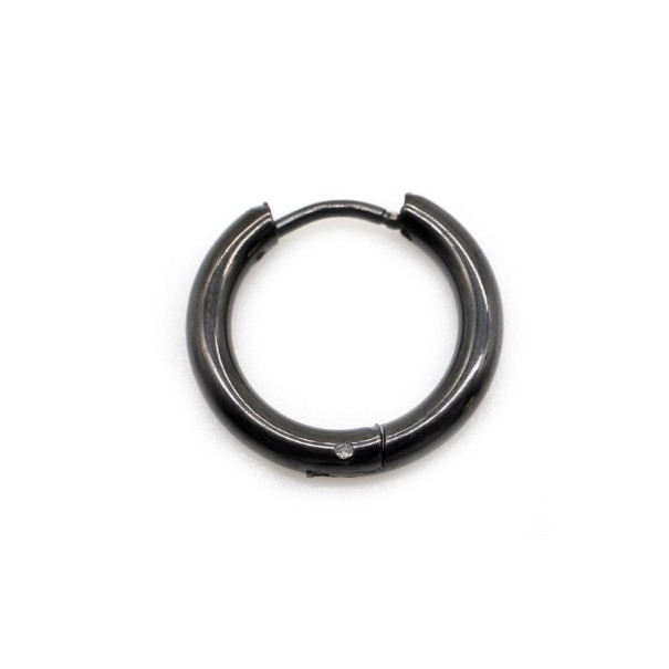 Kruhové náušnice G444 čierna 14 mm 4 mm