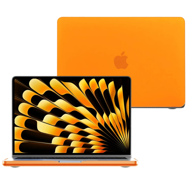 Kryt na MacBook Air 13,6 palců pro modely A2681 A3113 a A3240 z let 2022 až 2025 matné dvoudílné pouzdro na víko i dno notebooku oranžová