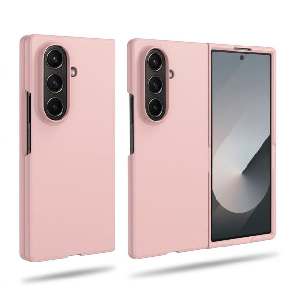 Kryt na Samsung Galaxy Z Fold 6 Tenké plastové puzdro Dvoudílný obal Ochranný rámček okolo fotoaparátu Pre skladací telefón na každý deň ružová