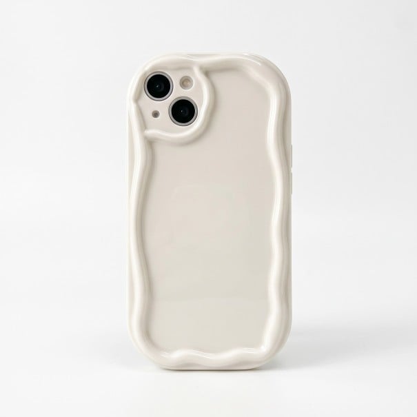 Kryt se zvlněnými okraji na Samsung Galaxy A16 5G Odolný Chráněné rohy i fotoaparát Vlnitý rám Lesklý krémový povrch Na každý den 1