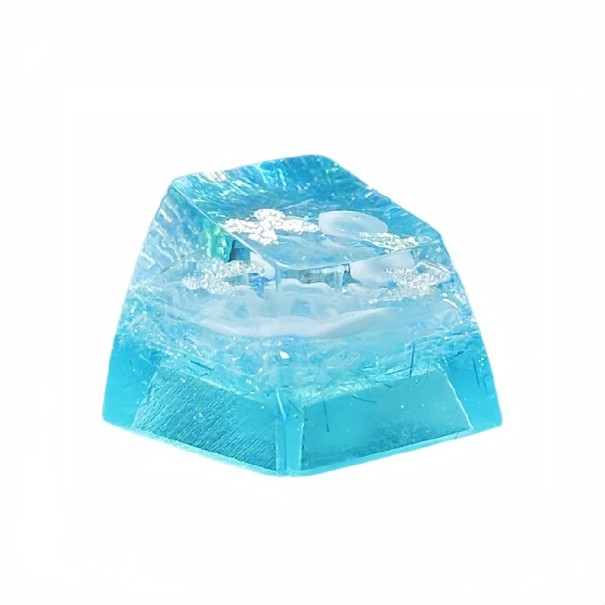 Krytka kláves dekorativní průhledný efekt artisan keycap pryskyřice pro mechanickou klávesnici herní setup a pracovní PC tyrkysová