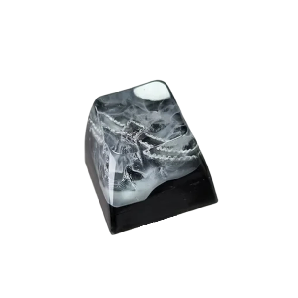 Krytka na klávesu dekorativní mramorový efekt 1,8x1,8x1,6 cm pryskyřice SA černo bílá pro mechanickou klávesnici PC 1