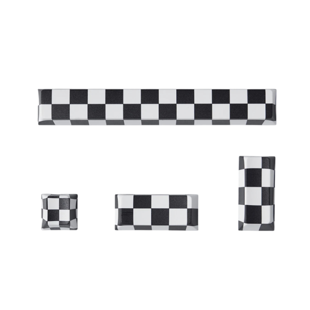 Kryty kláves šachovnicový vzor 4 ks PBT pro Cherry spínače černo bílé keycaps pro mechanickou herní klávesnici set 1