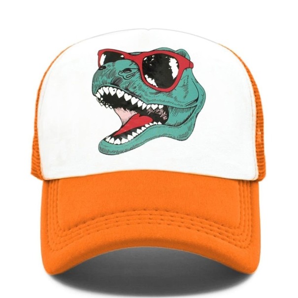 Kšiltovka s dinosaurem oranžová