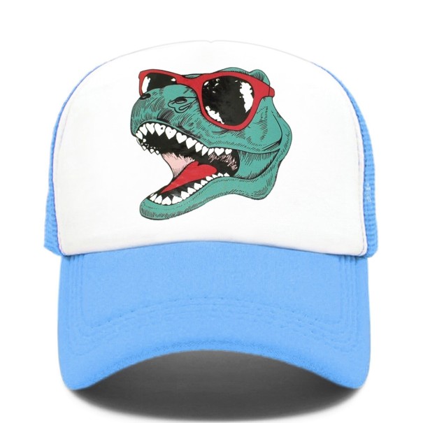 Kšiltovka s dinosaurem světle modrá
