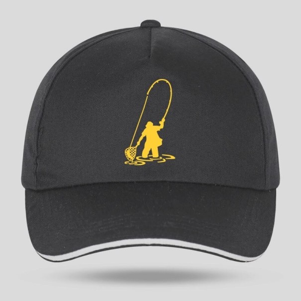 Kšiltovka s rybářem černá 2