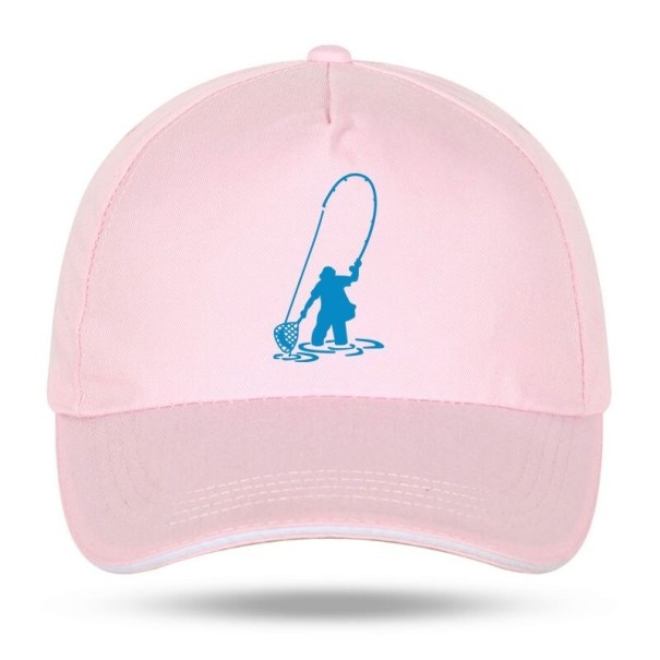 Kšiltovka s rybářem růžová 1