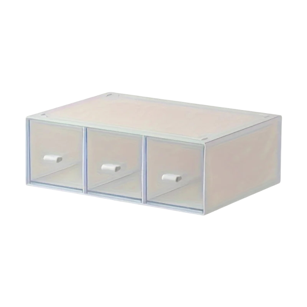 Küchenaufbewahrungsbox für Teebeutel mit 3 Schubladen 23x16,5x8 cm Kunststoff transparenter Organizer für Tee und Kleinigkeiten in der Küche 1