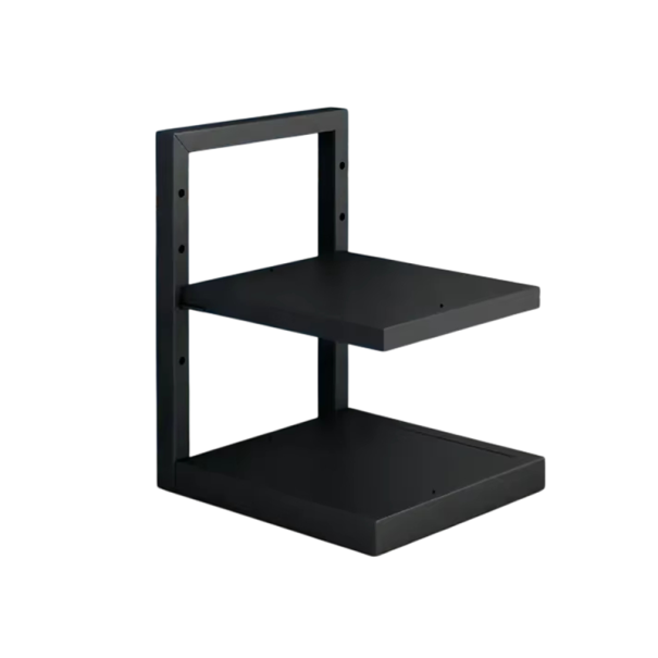 Küchenregal für Töpfe mit verstellbarer Regalhöhe 26,5 × 22,5 × 32 cm aus Kohlenstoffstahl schwarz für Schrank und Arbeitsplatte 1