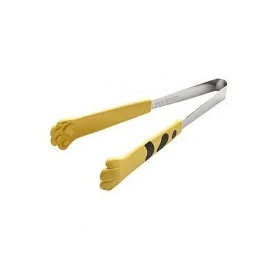 Kuchyňské kleště s barevnými packami 18 cm Nerezové servírovací kleště Střední kleště s tlapkami Kuchyňské náčiní na salát a gril žlutá