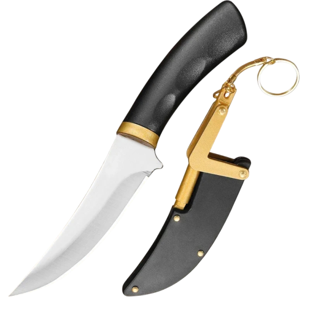 Kuchyňský nůž na ovoce a maso s pouzdrem 17 cm Nerezová ocel Stříbrná čepel černá plastová rukojeť Řezací nůž pro kuchyňské použití 1