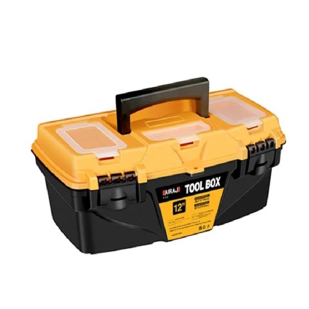 Kufřík na nářadí s organizéry 30,5 × 17 × 13 cm plastový černo-žlutý s madlem pro uložení a přenášení nářadí 1