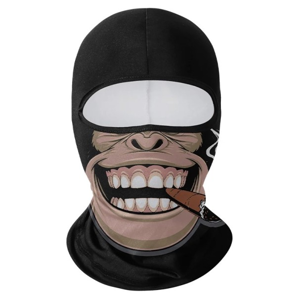 Kukla balaclava apinasta ja sikarista 42,5 x 23 cm polyesteri musta kasvojen suoja auringolta ja pölyltä urheiluun 1