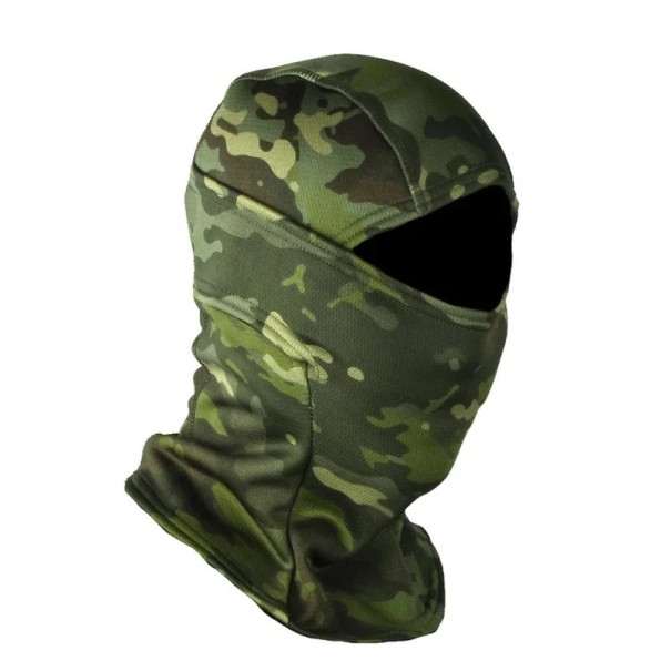 Kukla en polaire d'hiver 38 x 23 cm Camouflage résistante au vent chaude masque intégral en polyester pour le ski le cyclisme et la moto sous le casque vert