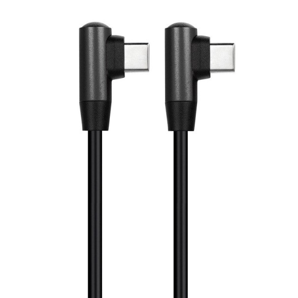 Kulmaliitin USB-C M/M -liitäntäkaapelille musta 1 m