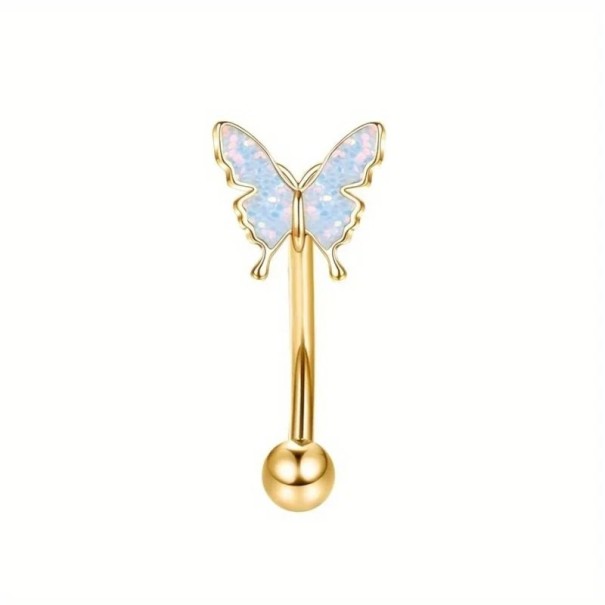 Kultainen lävistys ruostumatonta terästä 8 x 1,2 mm Perhosaihe Hieno koristeellinen koru nenään, korvaan, rustoon 1