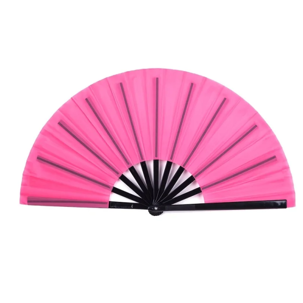 Kung fu vikbar plastfläkt 65 x 33 cm Martial fläkt för träning och prestation Traditionell kinesisk konst Självförsvar Dansdekoration rosa