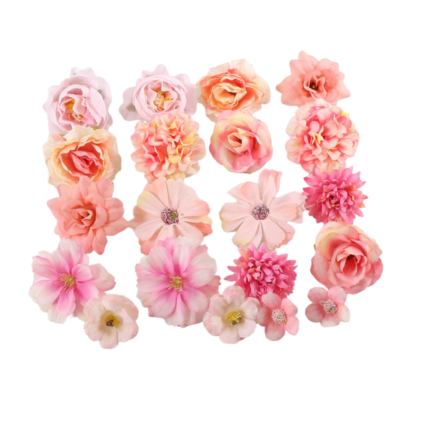 Kunstbloemen ter decoratie 20 stuks Set kunstbloemen Decoratieve bloemen roze