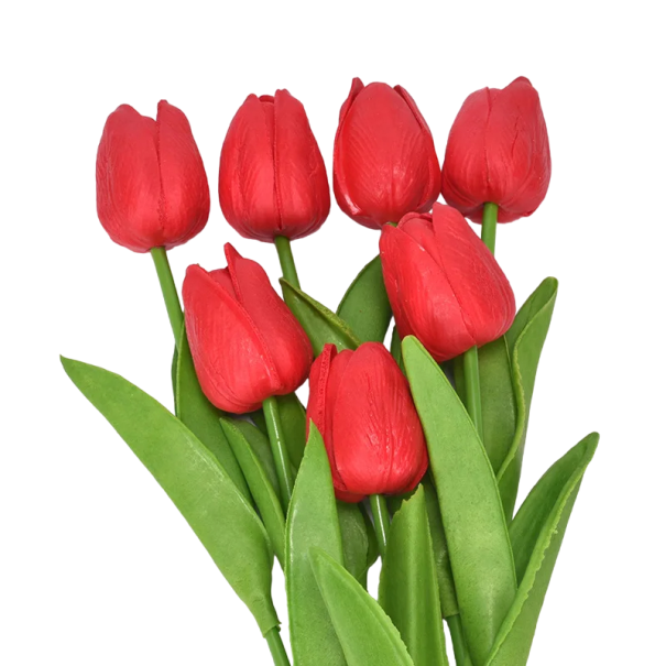 Kunstbloemen ter decoratie 3 stuks Set kunsttulpen Decoratieve bloemen rood