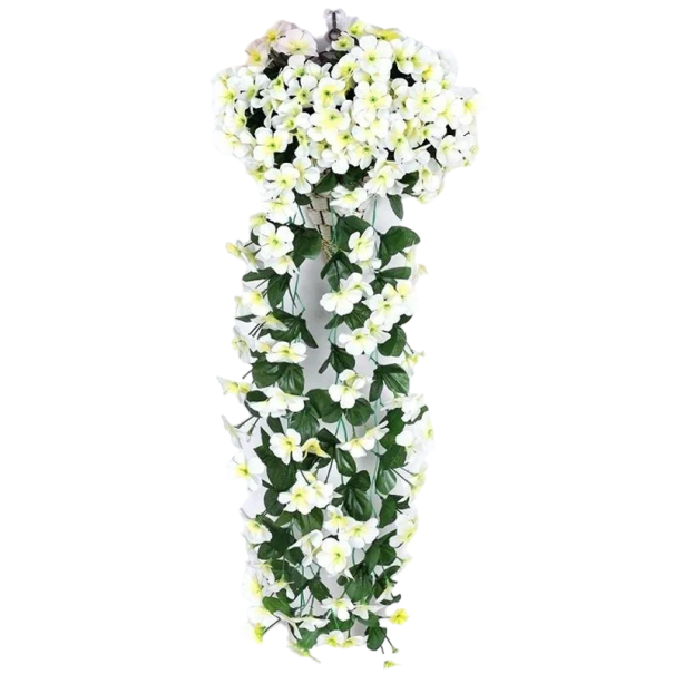 Kunsthangbloem 2 stuks Decoratieve kunstbloem 75 cm wit