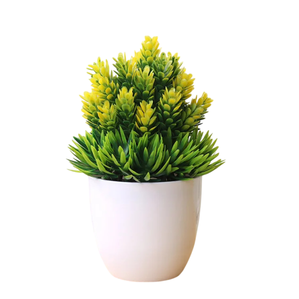 Kunstig dekorativ plante i potte 1 stk. falsk plastikblomst bordpynt boligdekoration hotel og have indretning gul