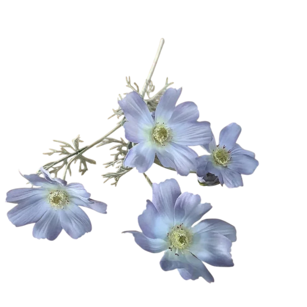 Kunstig kamilleplante i potte med realistiske blomster 60 cm silke fløjl plastik stålstilk til dekoration lyseblå