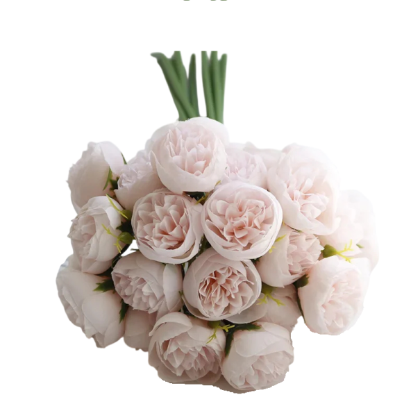 Kunstige blomster pæoner realistiske blomster 28 cm silke dekorative arrangementer til vase bryllup og boligindretning lyserosa