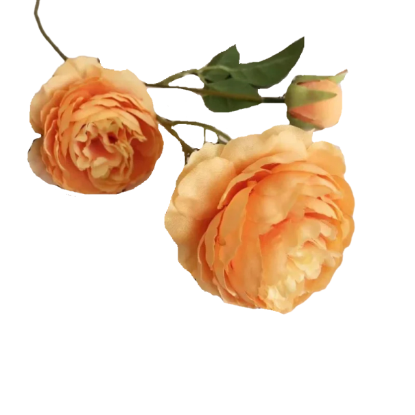 Kunstige blomster til dekoration 3 stk. Sæt med kunstige pæoner Dekorative blomster orange