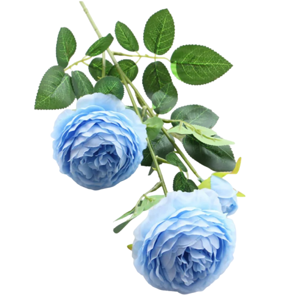 Künstliche Blumen zur Dekoration 3 Stück Set künstliche Pfingstrosen Dekorative Blumen blau