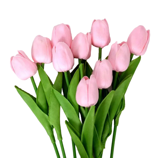 Künstliche Blumen zur Dekoration 3 Stück Set künstliche Tulpen Dekorative Blumen hellrosa