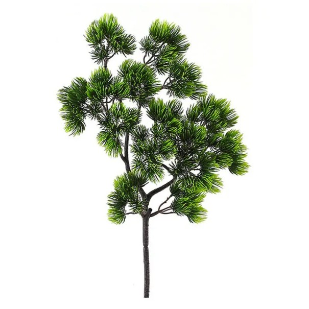 Künstlicher Kiefernzweig, 42 cm, grüne Kiefernnadeln, Kunstpflanze, dekoratives Accessoire, Bonsai, Heimdekoration, Hochzeitsarrangement, Blumendekoration 1