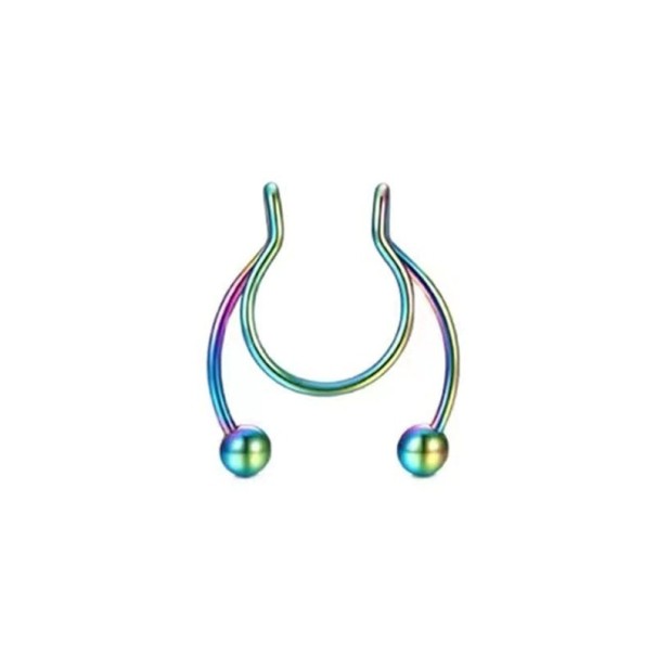 Künstliches Hufeisen-Nasenpiercing regenbogen