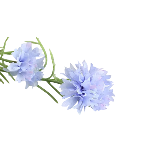 Kunstmatige decoratieve bloem op steel 70 cm stof en plastic voor het schikken in een vaas en de decoratie van het interieur van een woning lichtblauw