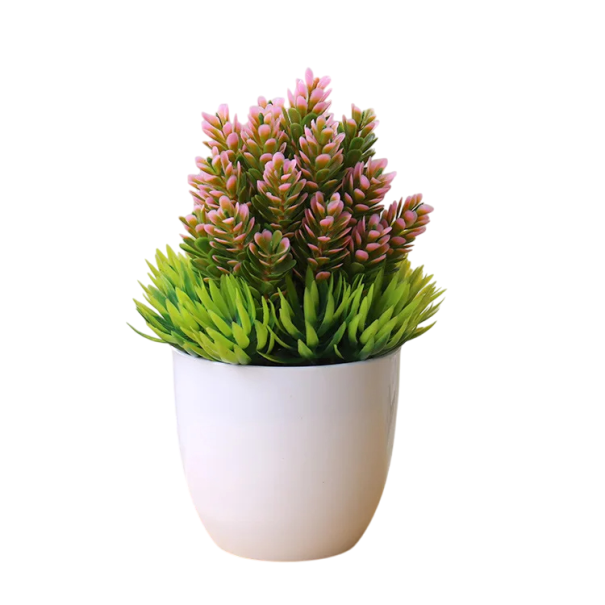 Kunstmatige decoratieve plant in pot 1 stuk nep plastic bloem tafelversiering huisdecoratie hotel en tuin interieurdecoratie roze