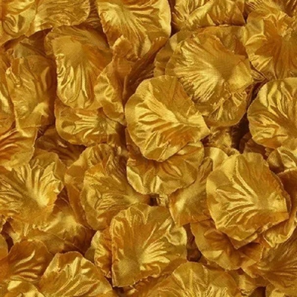 Kunstmatige rozenblaadjes 2000 stuks Decoratieve bloemblaadjes 5 x 5 cm goud