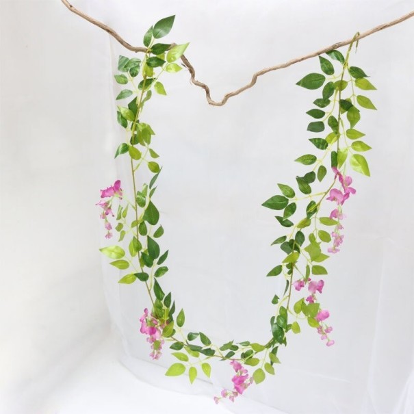 Kunstmatige slinger met blauweregenbloemen roze