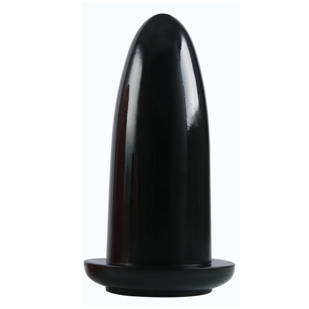 Kunststof buttplug maat L met een glad oppervlak voor sensuele stimulatie en eenvoudig in te brengen in discrete verpakking voor maximale zwart