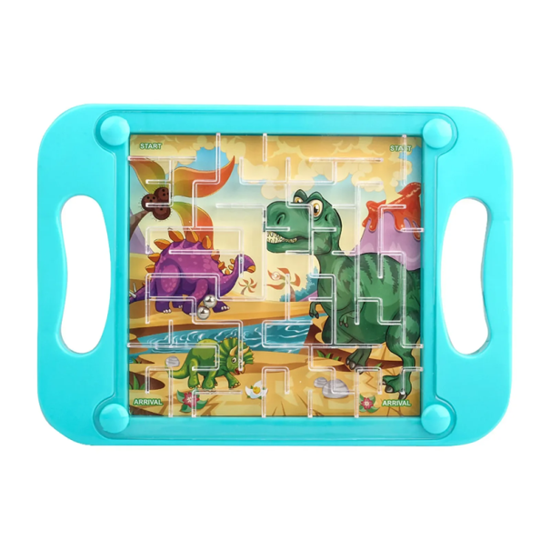 Kunststoff-Labyrinth für Kinder 20 x 14,5 cm Kinder-Logikspiel mit 2 Metallkugeln Puzzle Motorikspielzeug Entwicklung der Feinmotorik blau