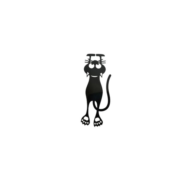 Kunststoff-Lesezeichen Katze 12,3 x 4,3 cm Schwarze Silhouette Dekoratives Lesezeichen für Bücher und Hefte