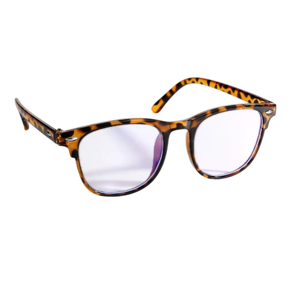 Kunststoffbrille mit Blaulichtfilter Augenschutz bei der Arbeit am Computer Stylische Brille ohne Dioptrien Linderung von Augenermüdung leopard
