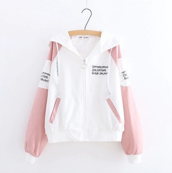 Kurtka damska jesienna P1545 różowy XS