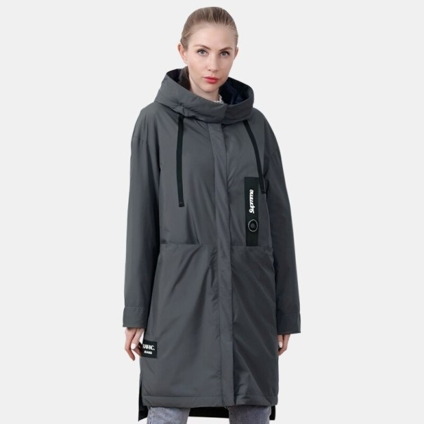 Kurtka damska jesienna P2356 ciemnoszary XXL